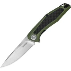Kershaw 4037OL Atmos Linerlock Olive Knife With Carbon Fiber Inlay G10 Handle
